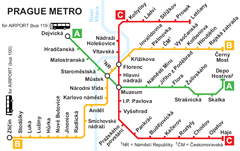 Карта Пражского метрополитена